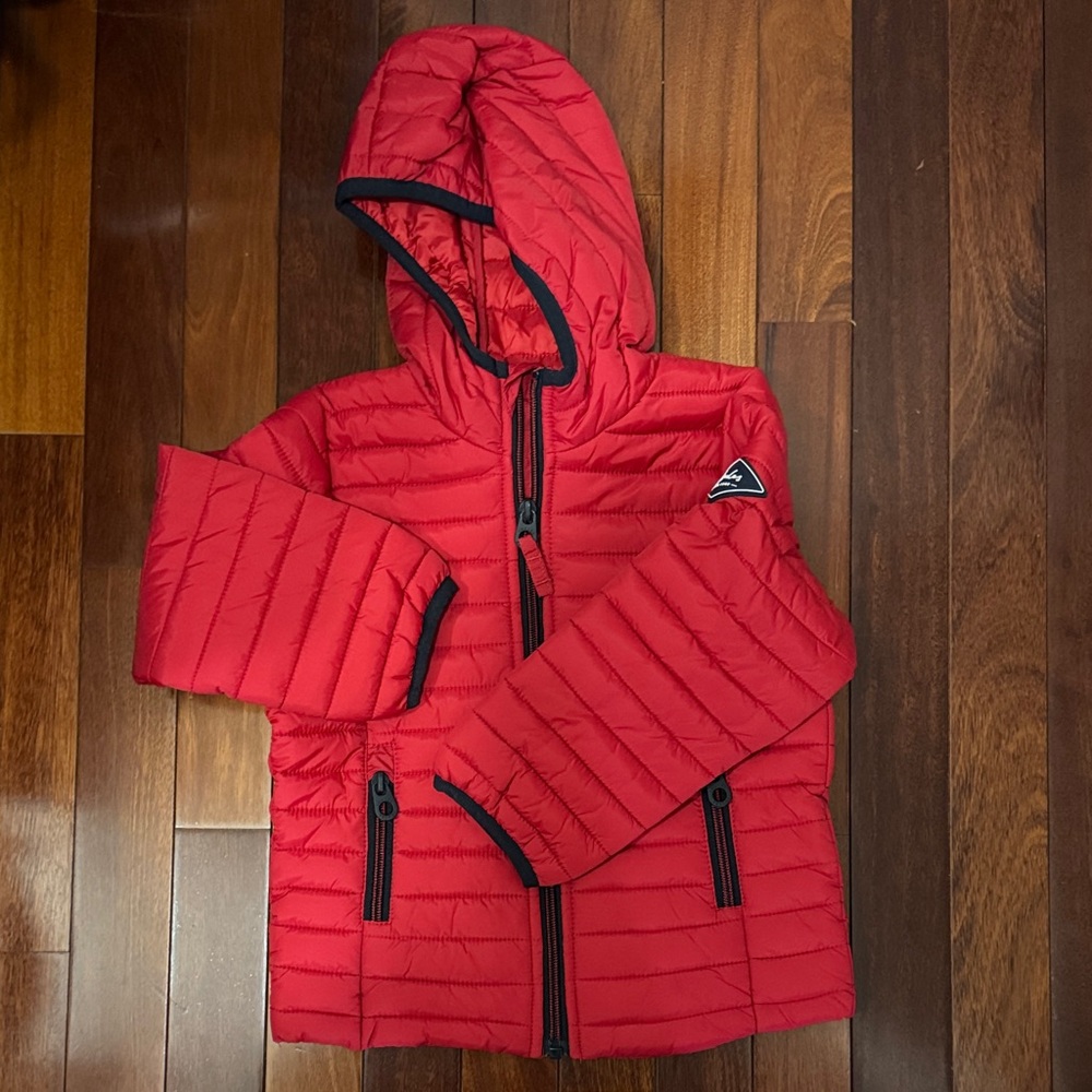 Joules Vibrant Red Puffer Jacket -kid 3 years old